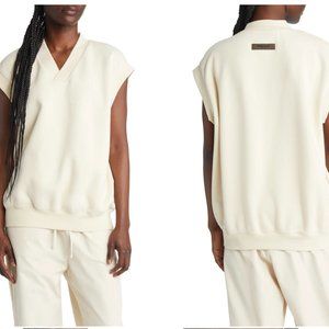 Fear of God Essentials Cotton Blend Sweatshirt Vest in Egg Shell